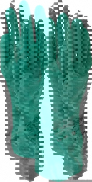 Series 37-145 Chemical Resistant Gloves: Size Large, 11.00 Thick, Nitrile, Nitrile, Unsupported,